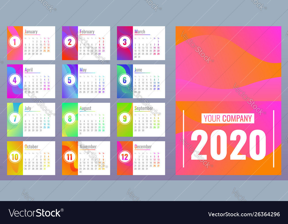 Calendar banner set cartoon style