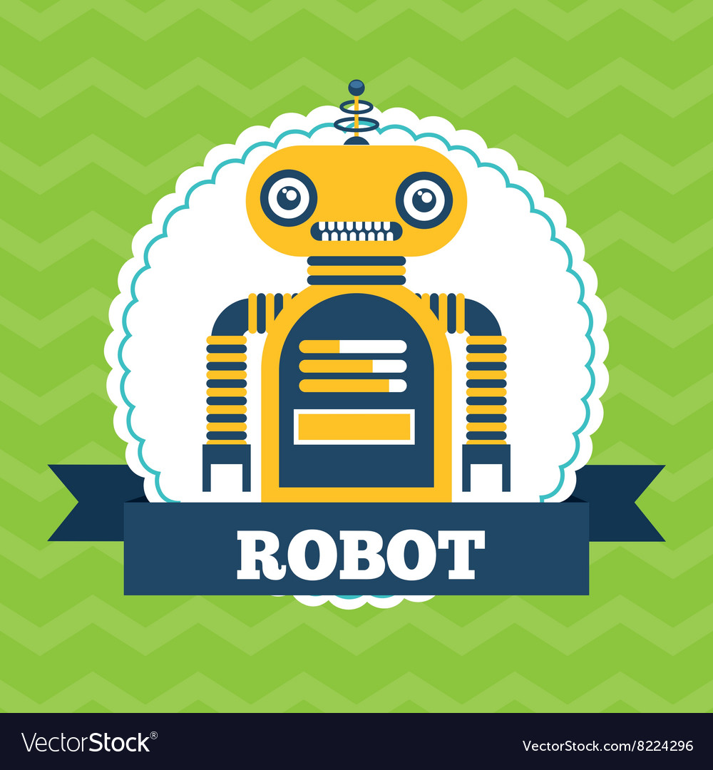 Card robot design Royalty Free Vector Image - VectorStock