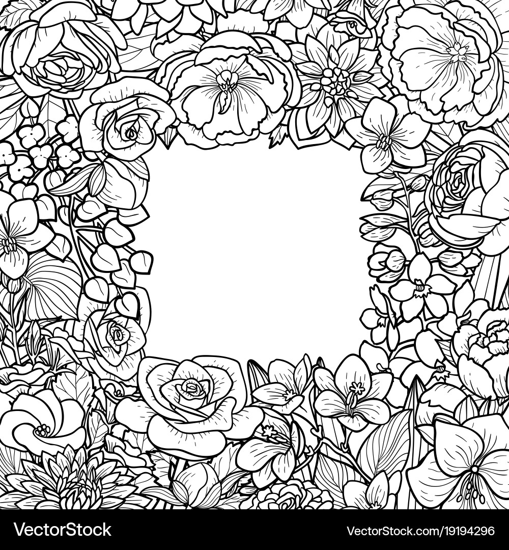 Garden Flower Frame Design Art Vector | Best Flower Site