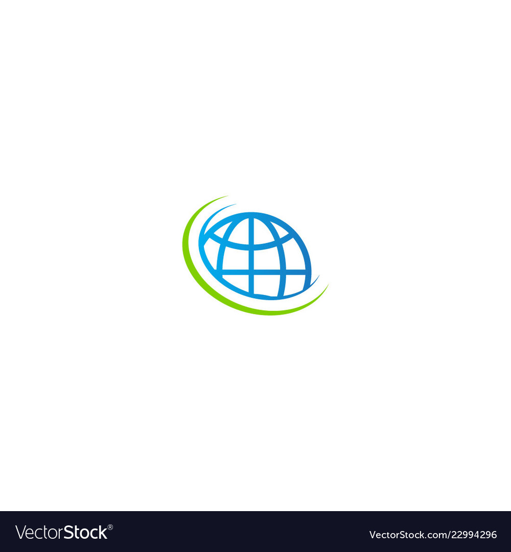 Globe earth orbit technology logo Royalty Free Vector Image