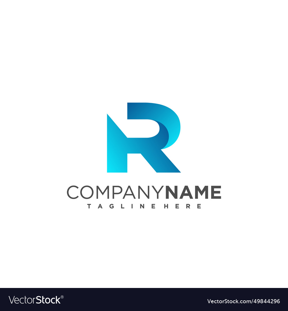 Modern and minimal layered letter r logo