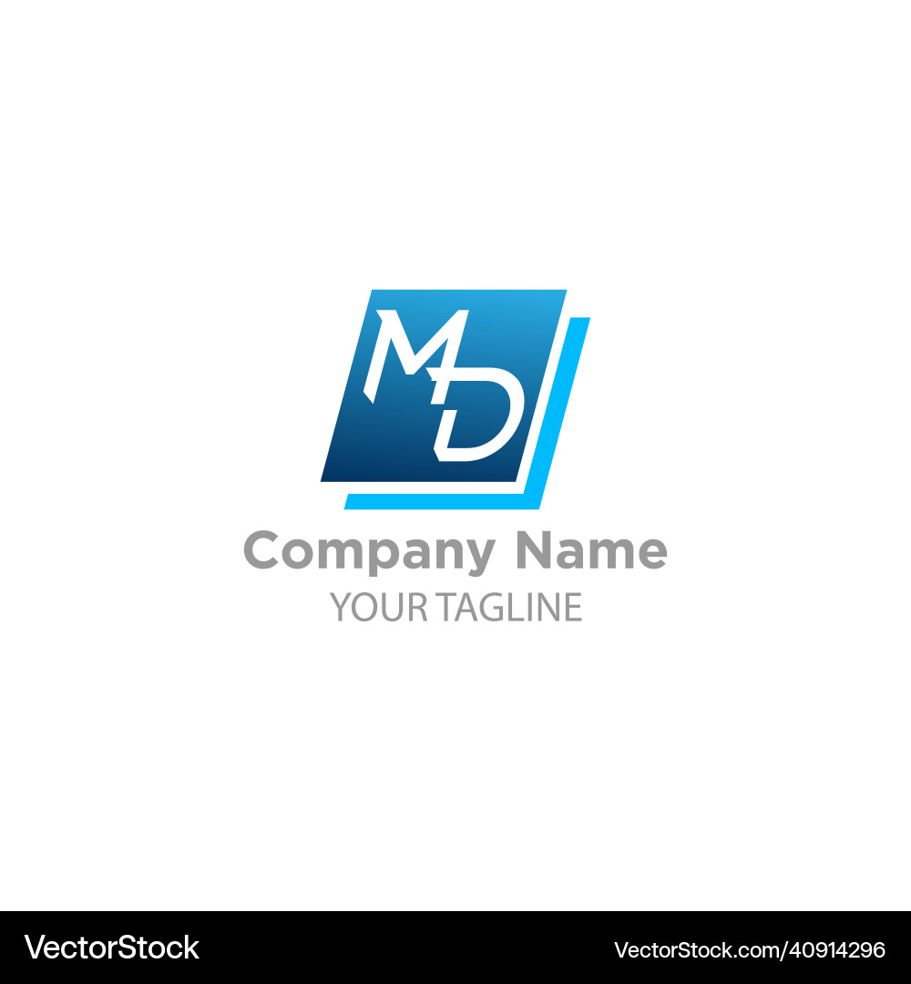 Outstanding md initial monogram letter logo Vector Image