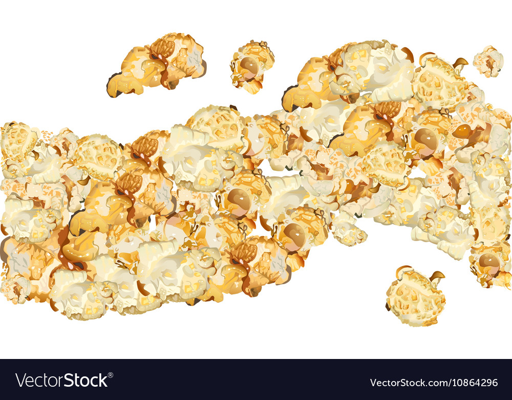 Popcorn isolated on white background seamless Vector Image