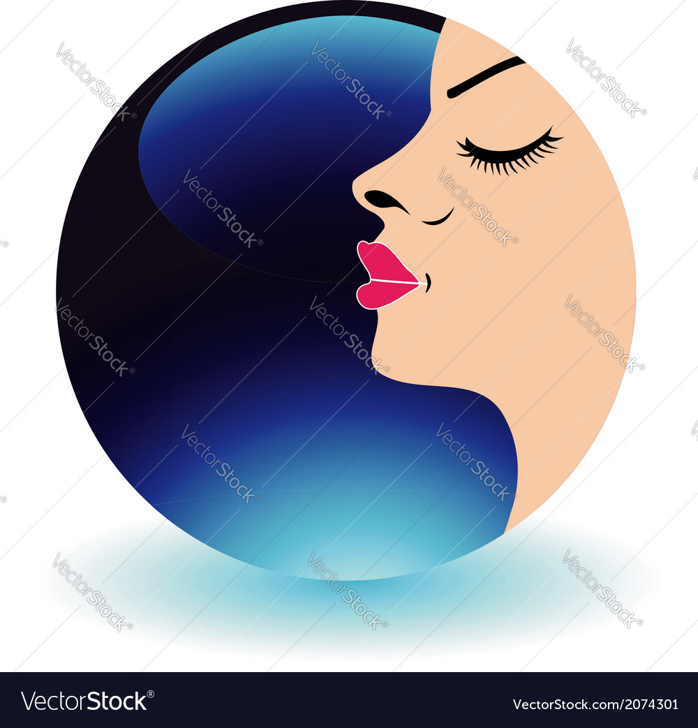 Blue moon lady- logo for beauty salons