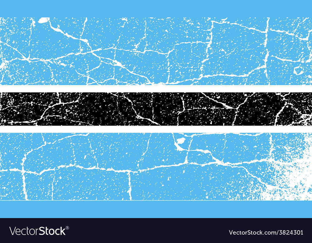 Flag of botswana with old texture