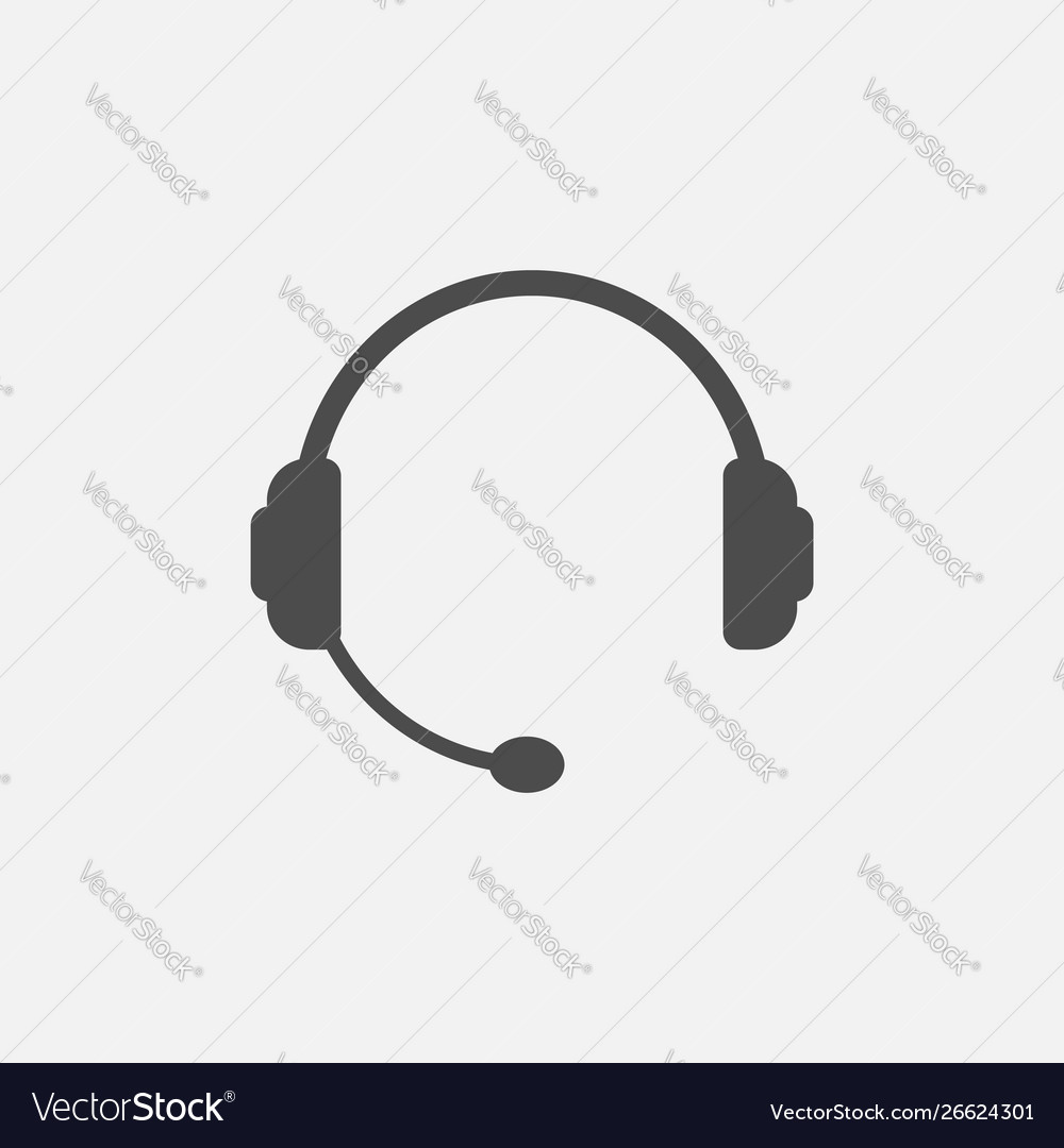 Headphone support icon isolated on white