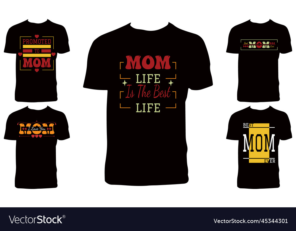 Mothers Day T Shirt Design Bundle Royalty Free Vector Image