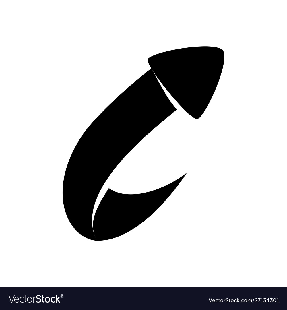 Swash up arrow direction black color isolated Vector Image