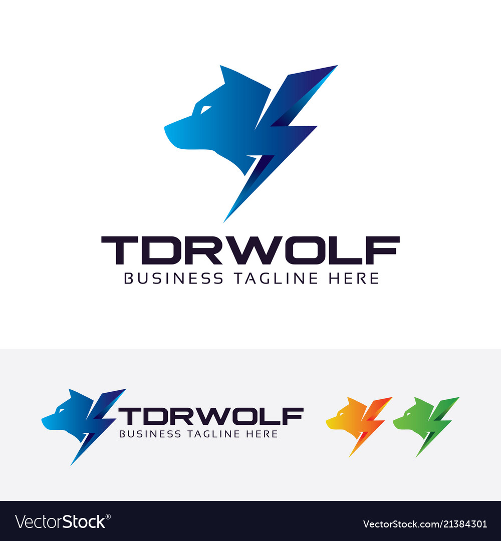 Thunder wolf logo vector image Thunder wolf logo