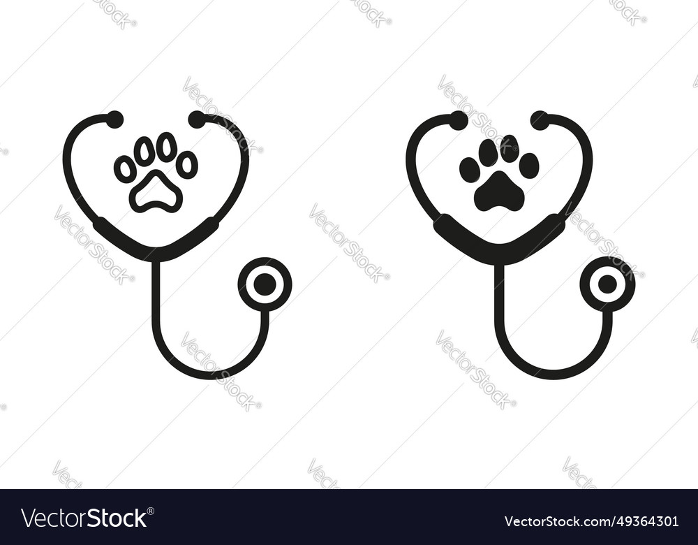 Veterinarian medicine equipment line Royalty Free Vector