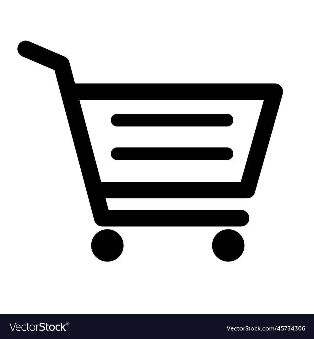 Flat shopping cart icon or purchase products Vector Image