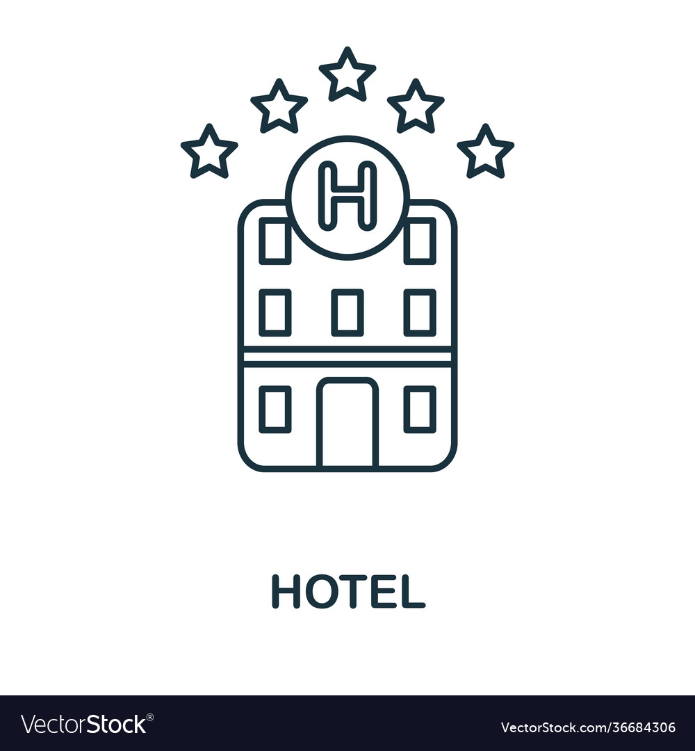 Hotel icon simple from vacation collection