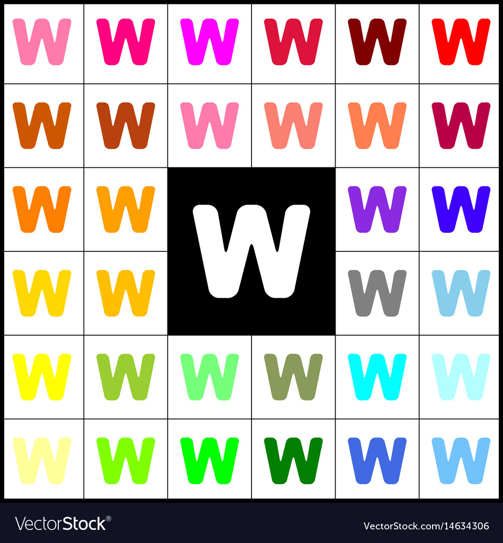 Letter w sign design template element