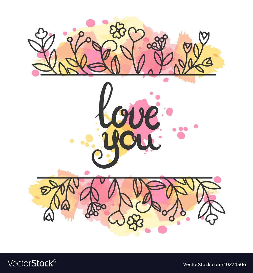 Love card hand drawn lettering design