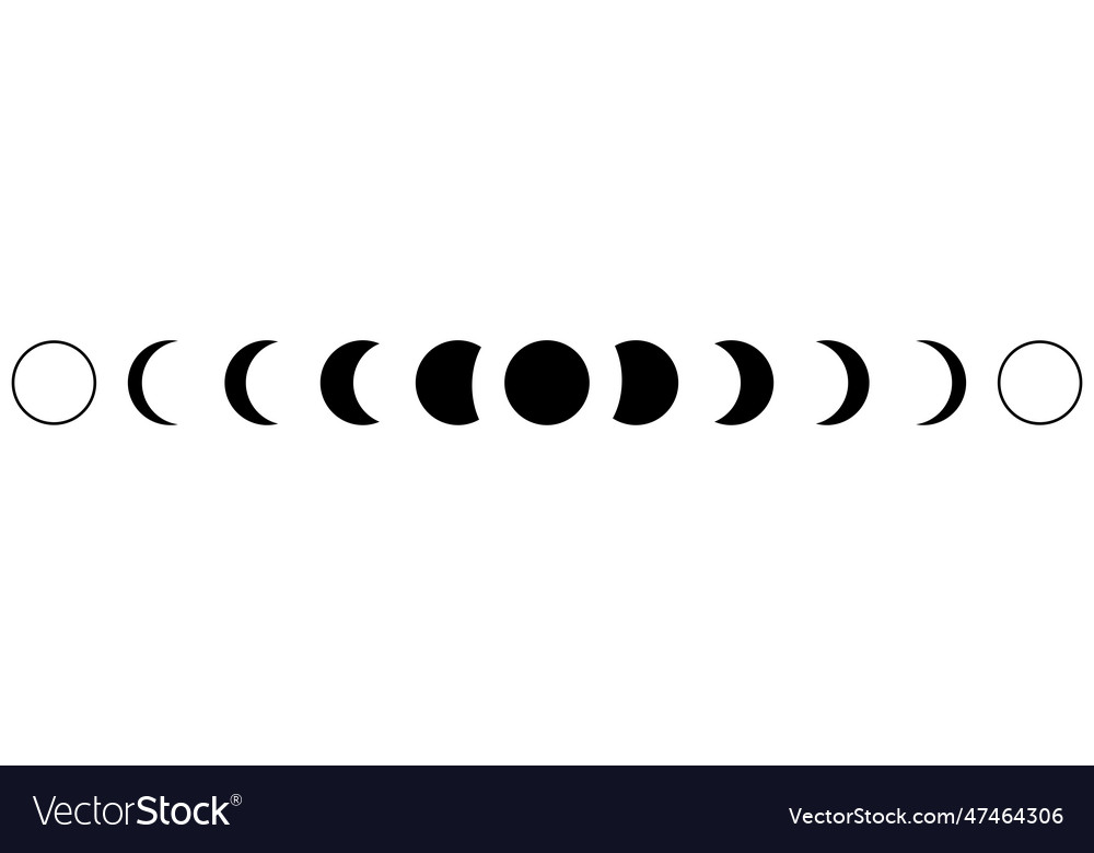 Mondphasen Astronomie Ikonensatz