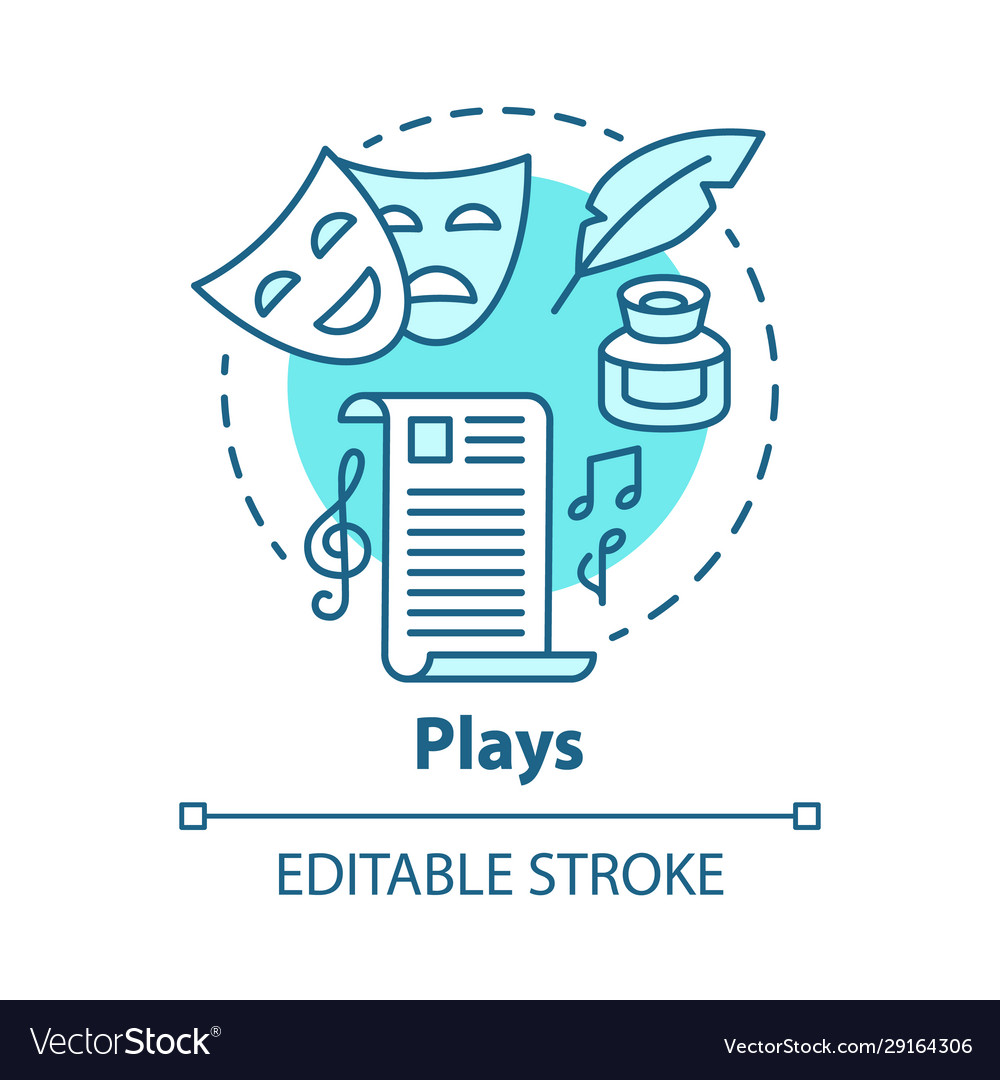 Plays concept icon drama theatre screenplay idea Vector Image