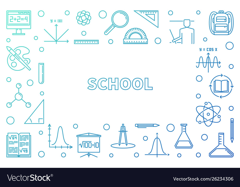 School concept modern outline frame