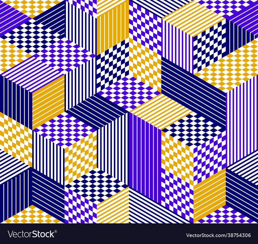 Seamless isometric rhombus and triangles Vector Image