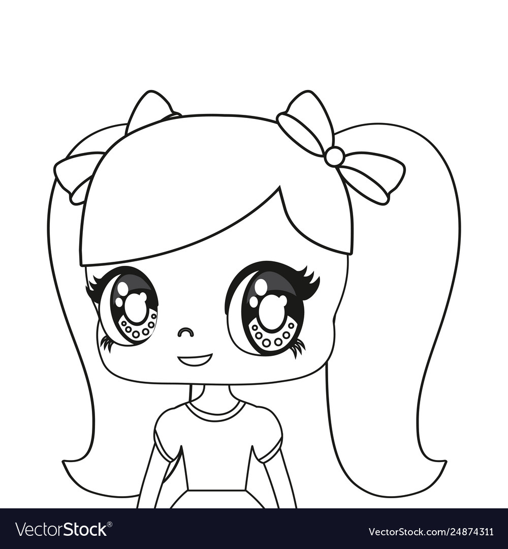 Anime girl icon Royalty Free Vector Image - VectorStock