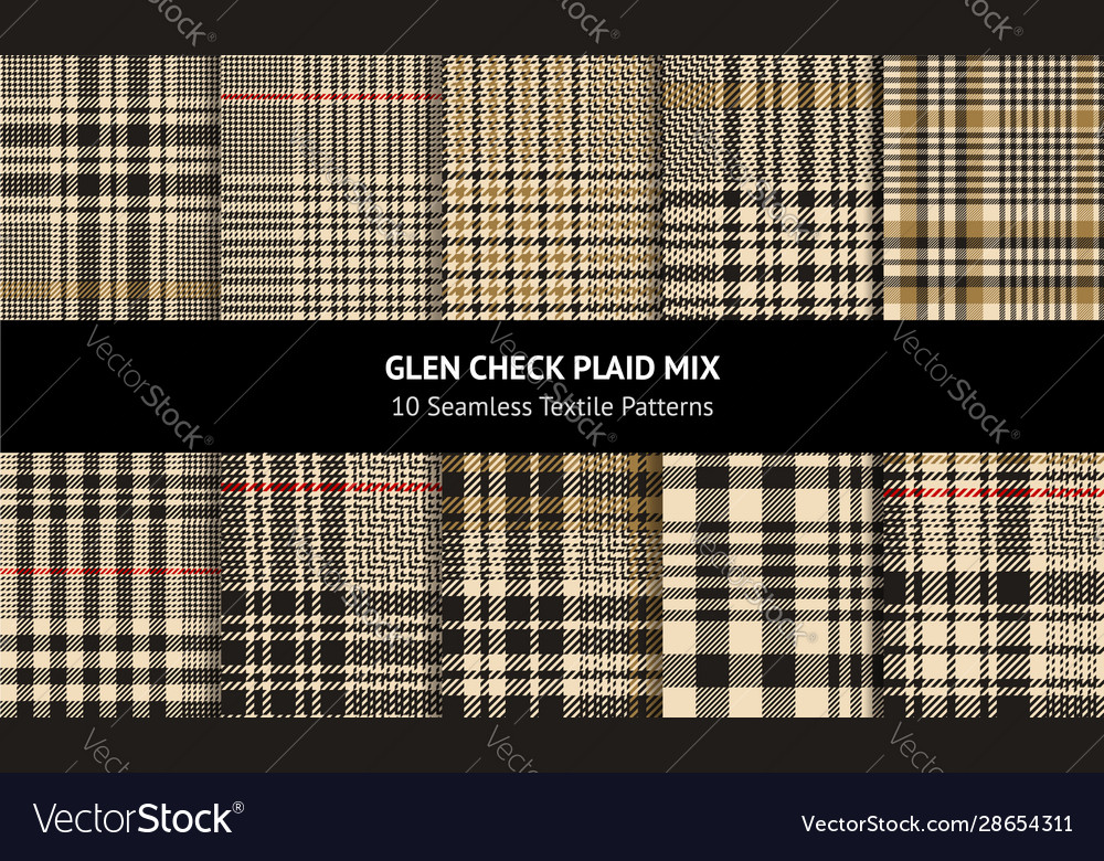 Glen pattern set gold black