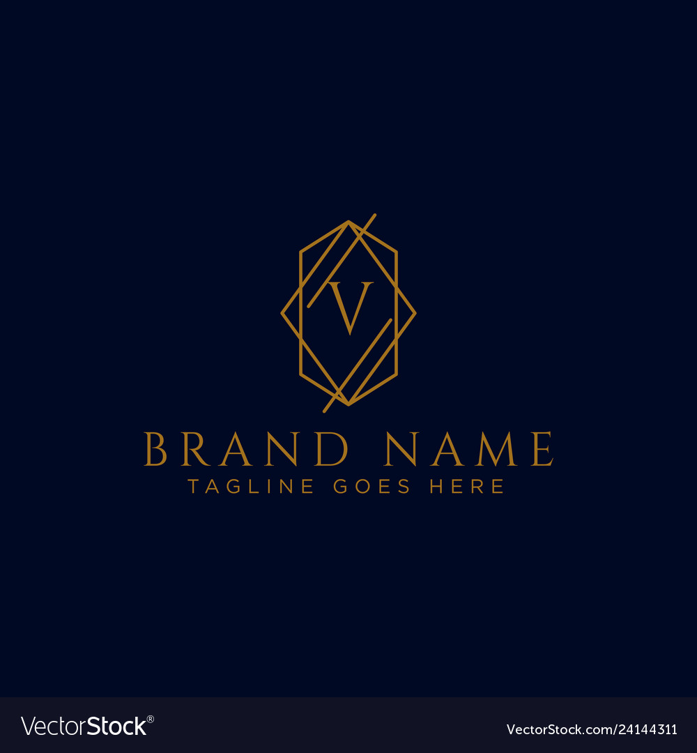 Luxury logotype premium letter v logo Royalty Free Vector