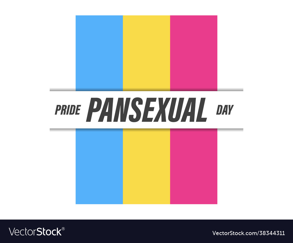 Pansexual pride month flag on white