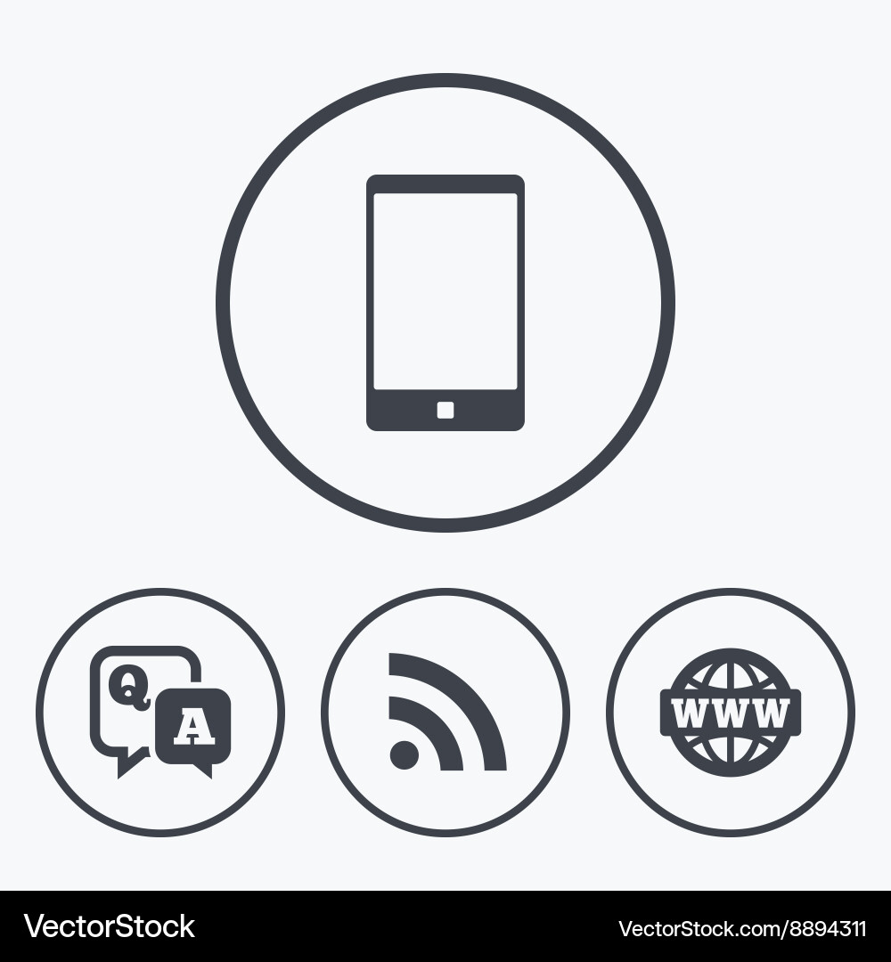 Question answer icon Smartphone and chat bubble Vector Image