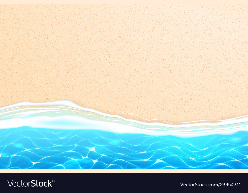 Seaside beach azure waves sand coast Royalty Free Vector