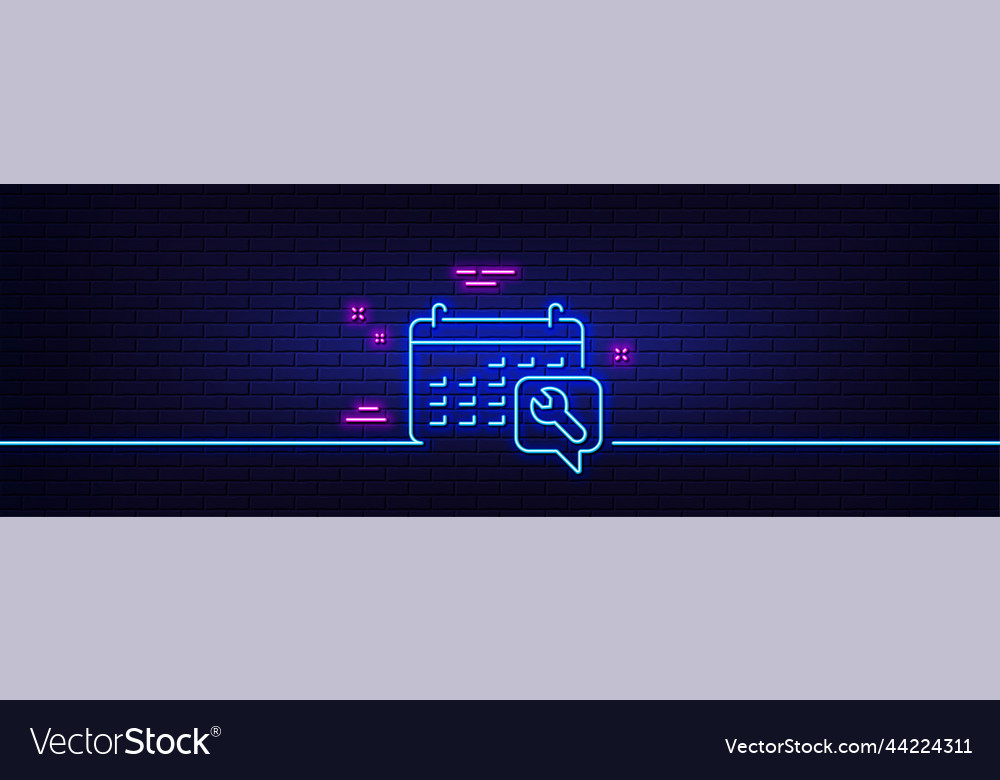 Spanner tool line icon repair service calendar