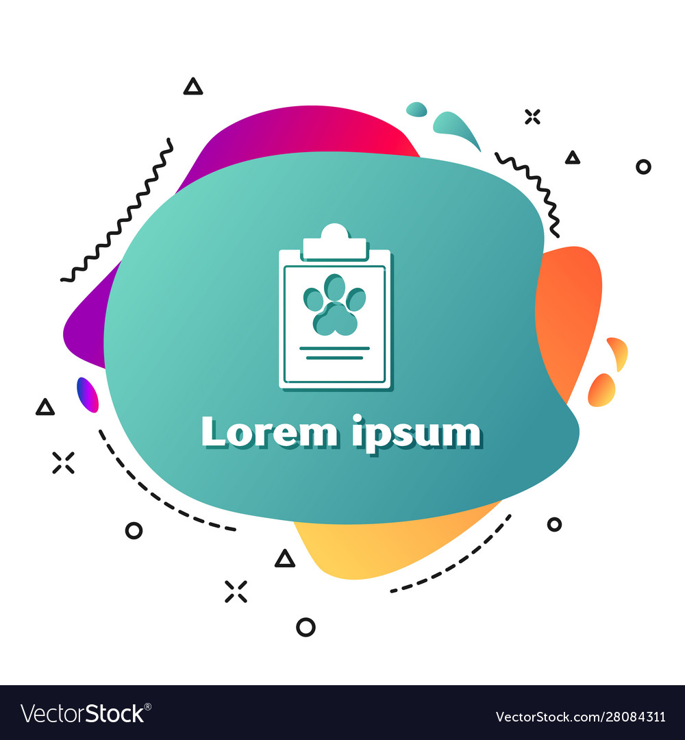 White Clipboard With Medical Clinical Record Pet Vector Image
