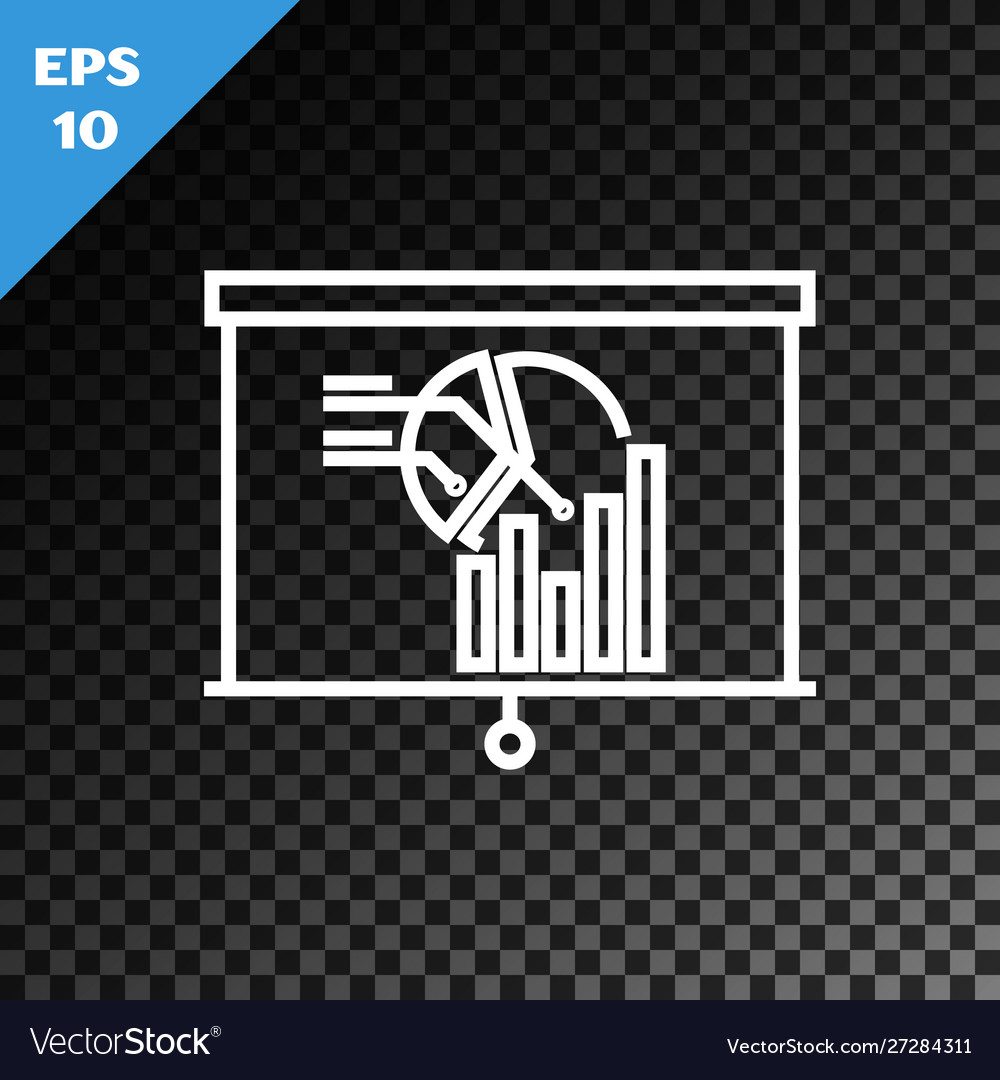 white line board with graph chart icon isolated vector image