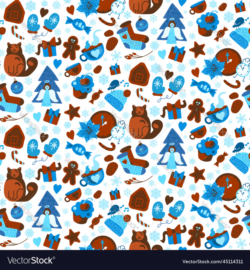 Winter season holiday seamless pattern