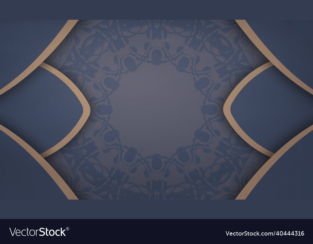 Baner in blue with a luxurious brown pattern