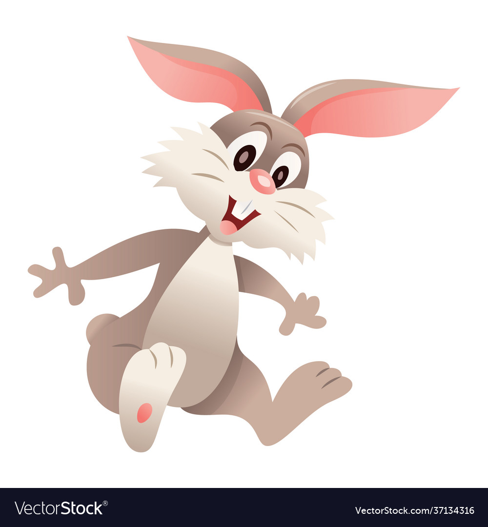 Cartoon cute bunny rabbit front facing arms wide Vector Image Cartoon cute bunny rabbit front facing arms wide Vector Image