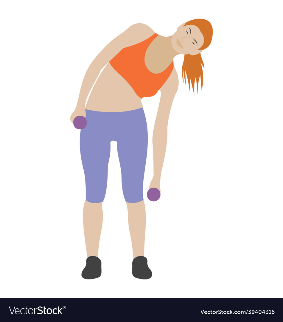 Dumbbells exercise Royalty Free Vector Image - VectorStock