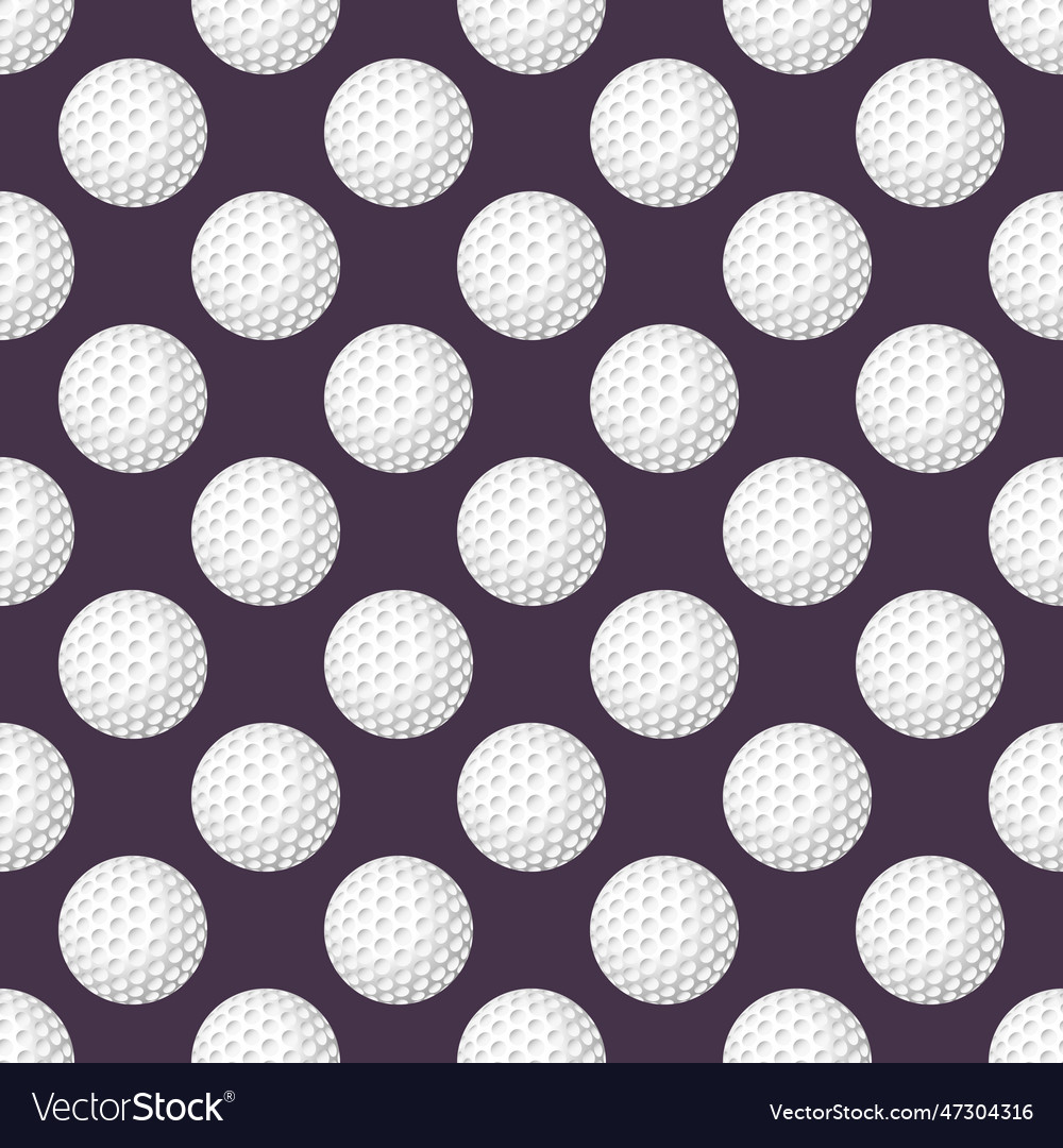 Golf balls seamless pattern on a background Vector Image