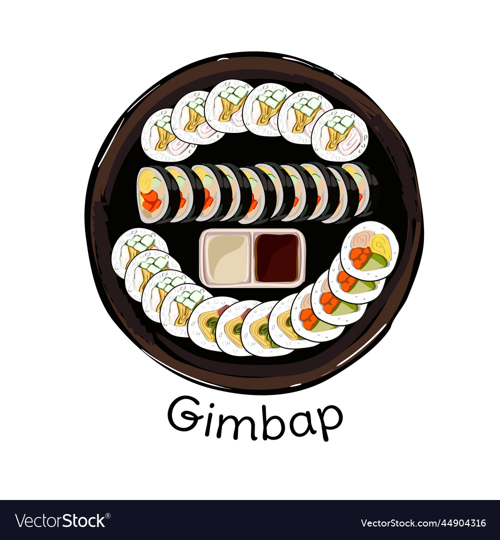 Korean kimbap isolated or gimbal Royalty Free Vector Image