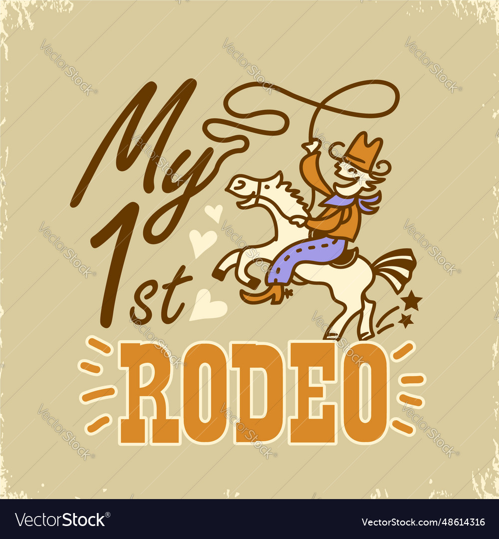 My first rodeo colors printable Royalty Free Vector Image