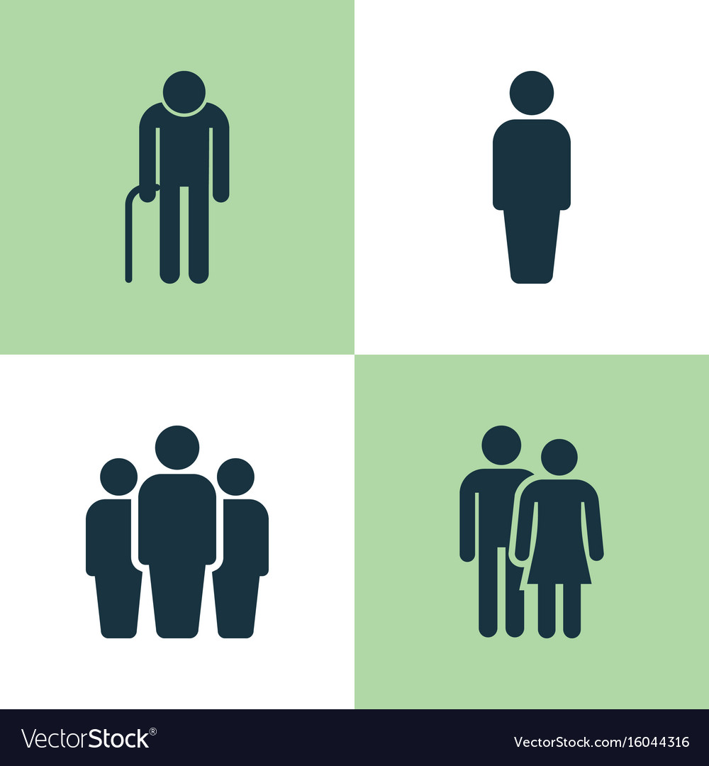 People icons set Sammlung von grandpa group