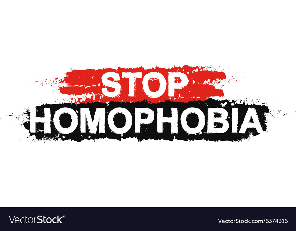 Stop homophobia paint grunge sign