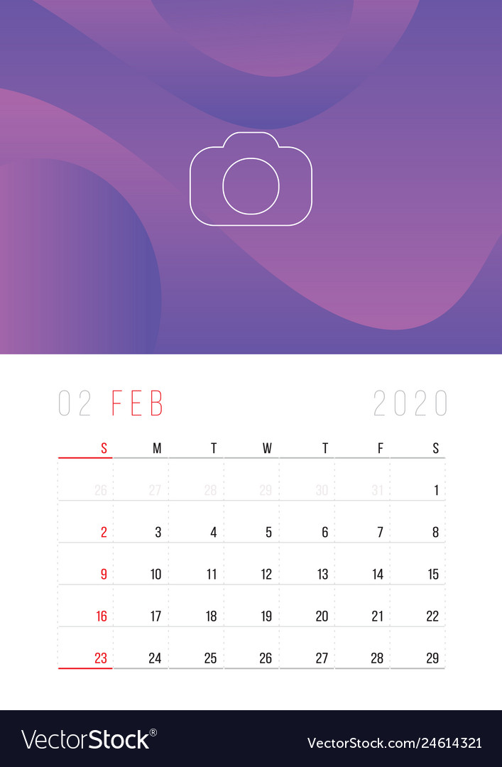 Calendar 2020 set desk template design Royalty Free Vector