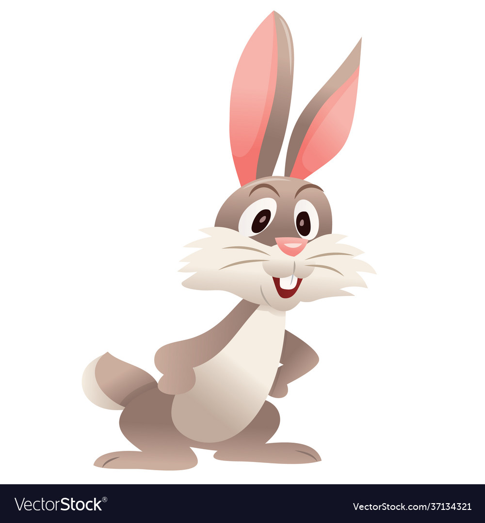 Cartoon cute bunny rabbit front facing arms Vector Image Cartoon cute bunny rabbit front facing arms Vector Image