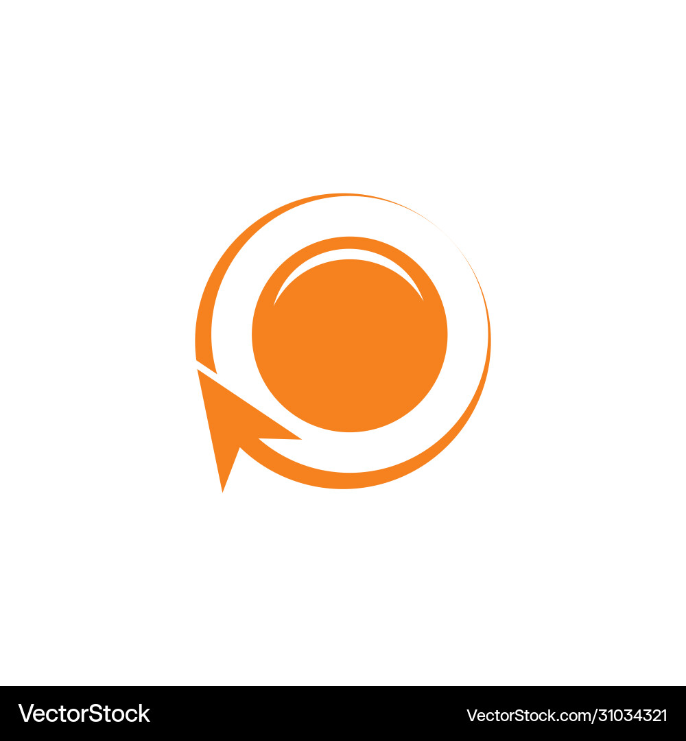 Circle 3d arrow simple flat logo Royalty Free Vector Image