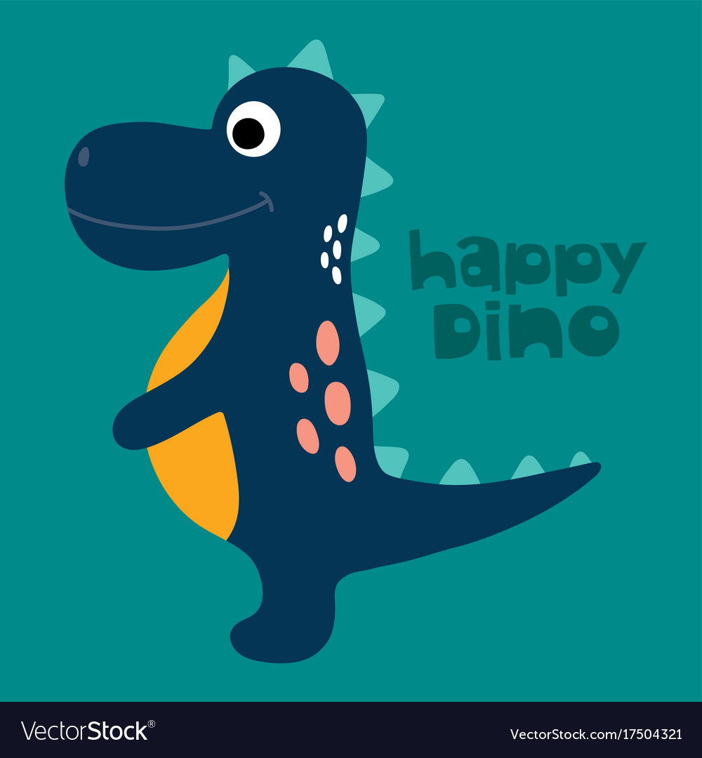 Cute dino Royalty Free Vector Image - VectorStock