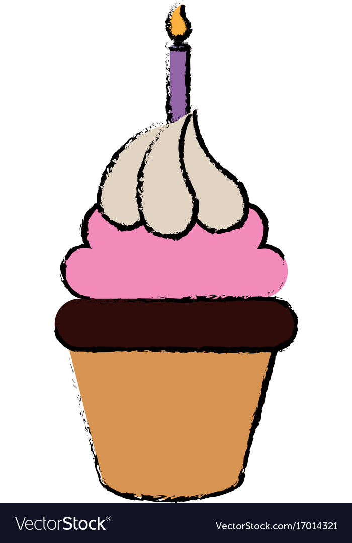 Delicious cupcake bakery icon Royalty Free Vector Image