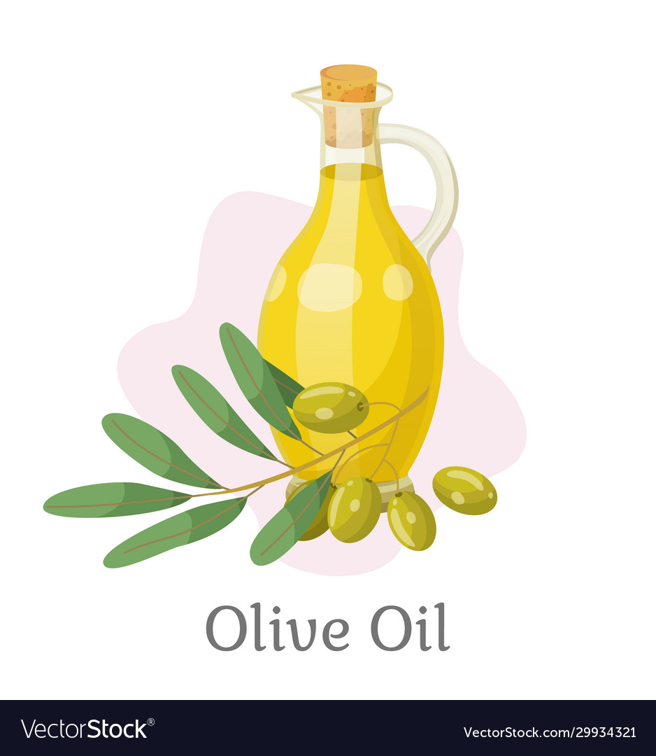 Golden olive oil in vessel branch with drupes