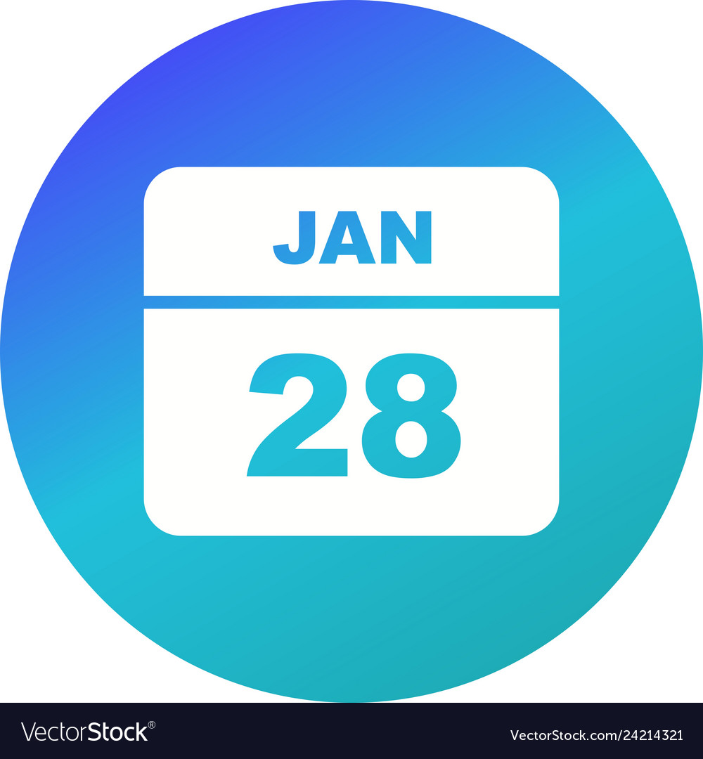 January 28th date on a single day calendar Vector Image