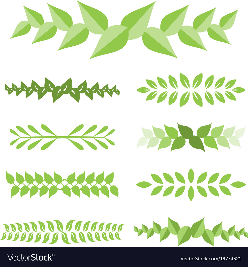 Laurel leaves icon set Royalty Free Vector Image