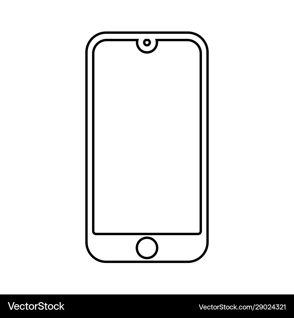 Mobile phone with a blank screen and flat style Vector Image