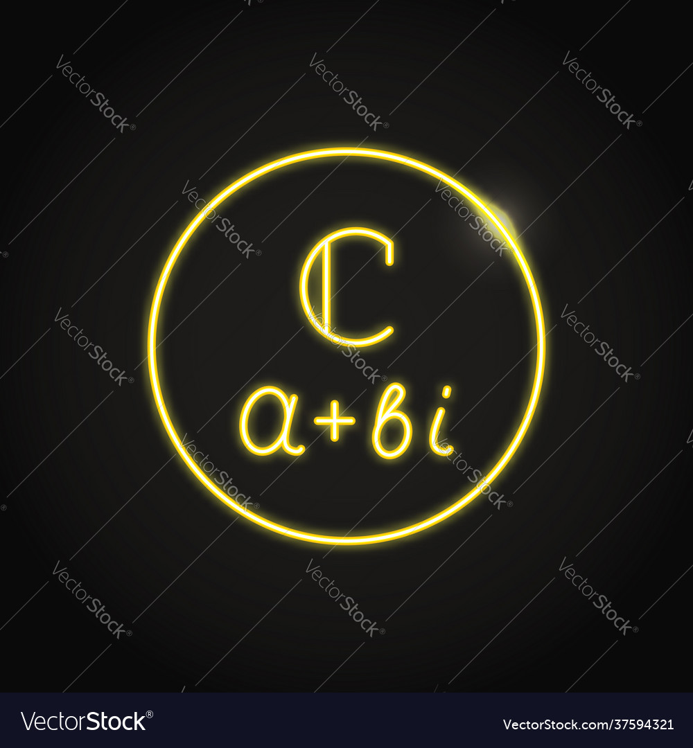 Neon complex number icon in line style Royalty Free Vector
